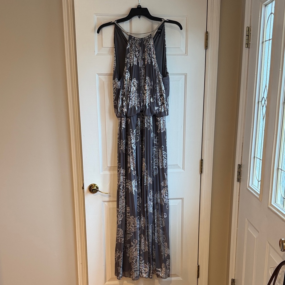 MSK Charcoal Floral Maxi Dress